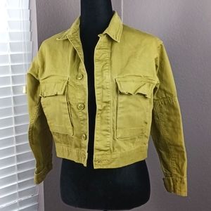 H&M Olive Denim Jacket Size 4
